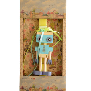 Λαμπάδα Ξύλινο ρομπότ Γαλάζιο