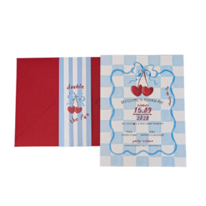 Προσκλητήριο Βάπτισης Δίδυμα - Double the Fun & Κεράσια