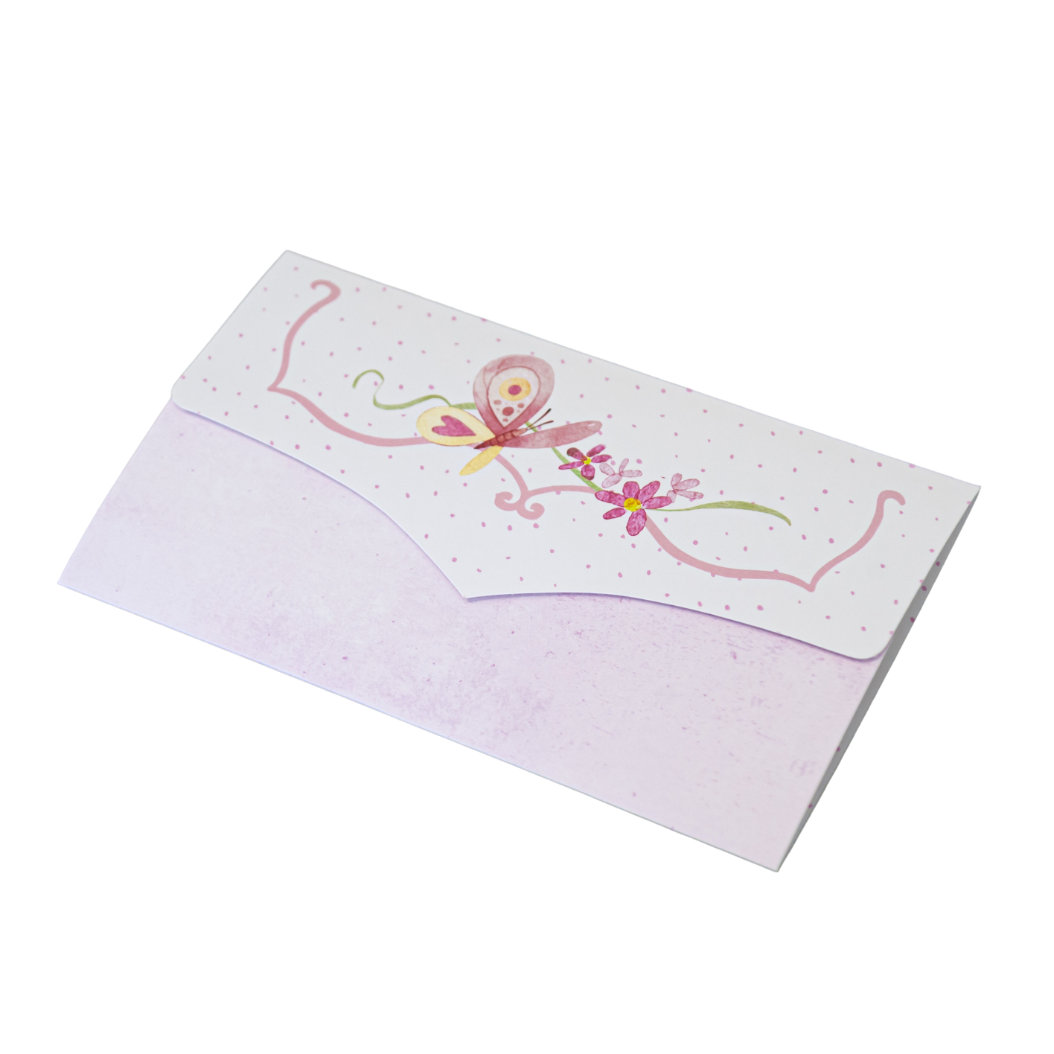 Προσκλητήριο Βάπτισης Κορίτσι - Πεταλούδα & Λιλά - Image 2