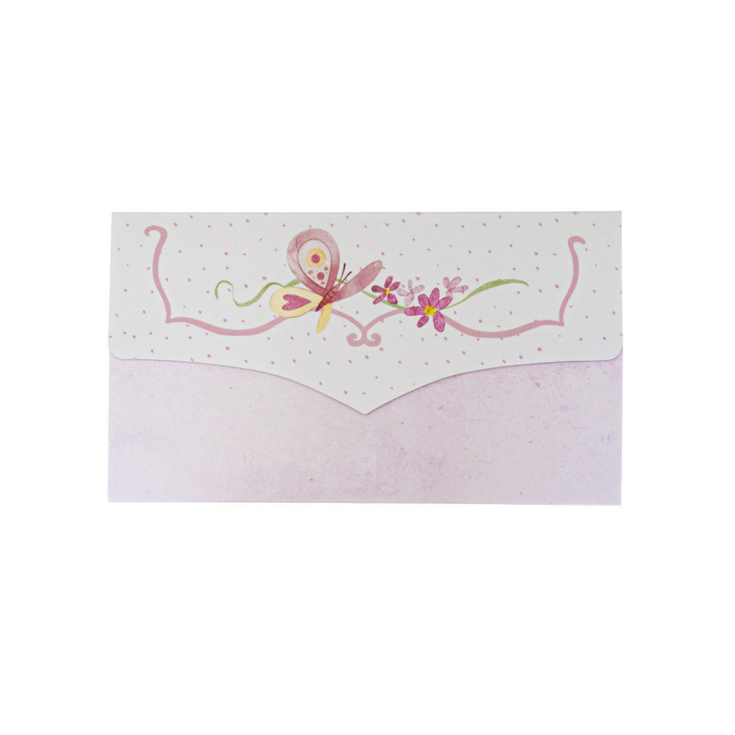 Προσκλητήριο Βάπτισης Κορίτσι - Πεταλούδα & Λιλά