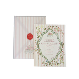 Προσκλητήριο Βάπτισης Κορίτσι Φράουλες