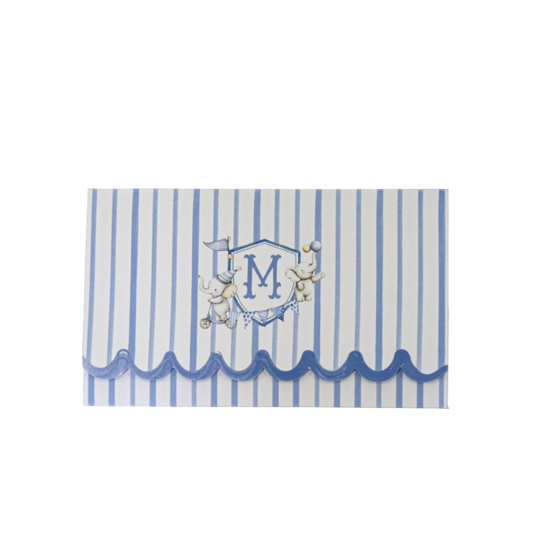 Προσκλητήριο Βάπτισης Αγόρι - Blue Circus & Ελεφαντάκι - Image 4