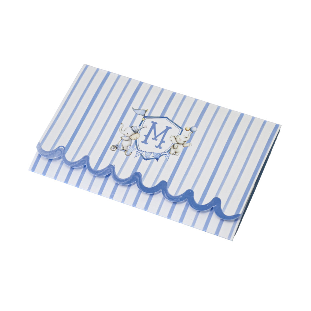 Προσκλητήριο Βάπτισης Αγόρι - Blue Circus & Ελεφαντάκι - Image 5