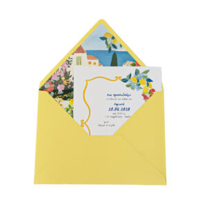 Προσκλητήριο Βάπτισης Δίδυμα - Λεμόνια & Μεσόγειος