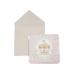 Προσκλητήριο Βάπτισης Κορίτσι - Καρουσέλ Ροζ