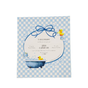 Προσκλητήριο Βάπτισης Αγόρι - Παπάκι & Μπανιέρα