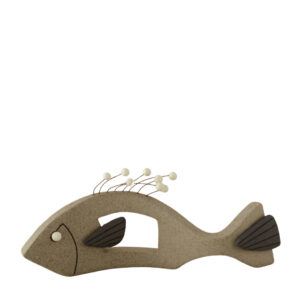 Κεραμικό Ψάρι Λοξό Γκρι