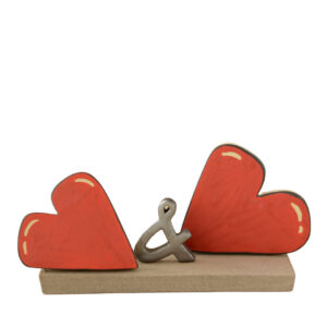 Κεραμικές Καρδιές Κόκκινες σε Βάση